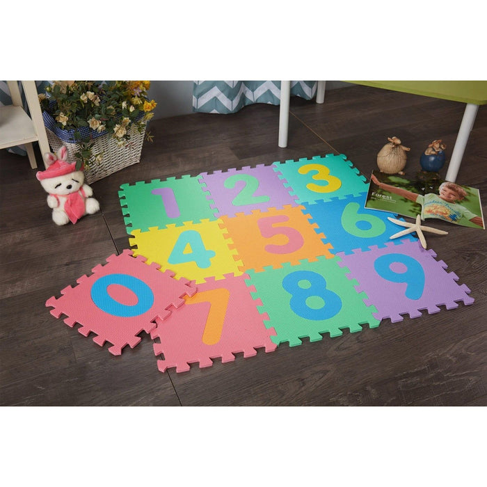 Shopbobbys Premius 10-Piece Eva Foam Floor Mat Foam With Numbers Cutouts, Ages 2+