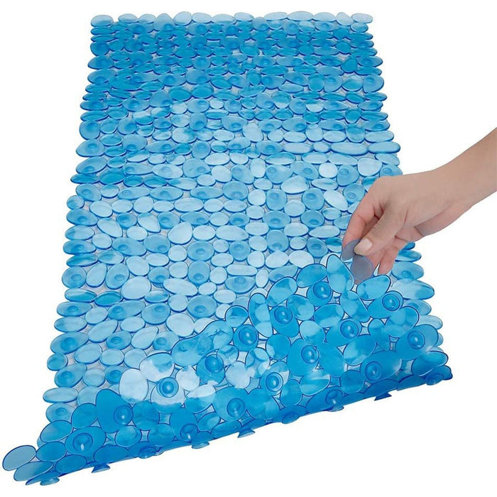 Shopbobbys Premius Vinyl Pebble Tub Mat With Skid Resistant Suction Cups, 14X27.5 Inches