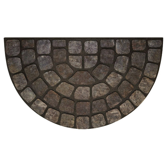 Achim Raised Rubber Door Mat Slice, Grey Stone, 18X30 Inches