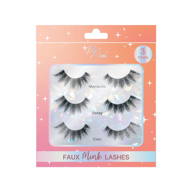 Prolux Cosmetics Faux Mink Lashes Eyelashes - 3 Pair