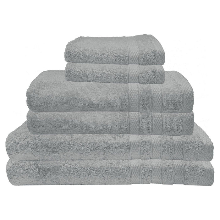 Shopbobbys Premius Premium 6-Piece Combed Cotton Bath Towel Set, Grey