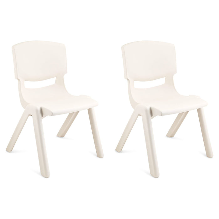 Shopbobbys Joon Stackable Plastic Kids Learning Chairs, Ivory, 20.5X12.75X11 Inches, 2-Pack (Pack Of 2)