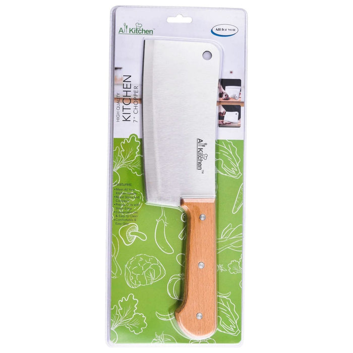 Shopbobbys Premius Premium Kitchen Cleaver Knife Wood Handle, 7 Inches