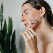 Timeless Organics Skin Care Rose Quartz Facial Roller Device Gray