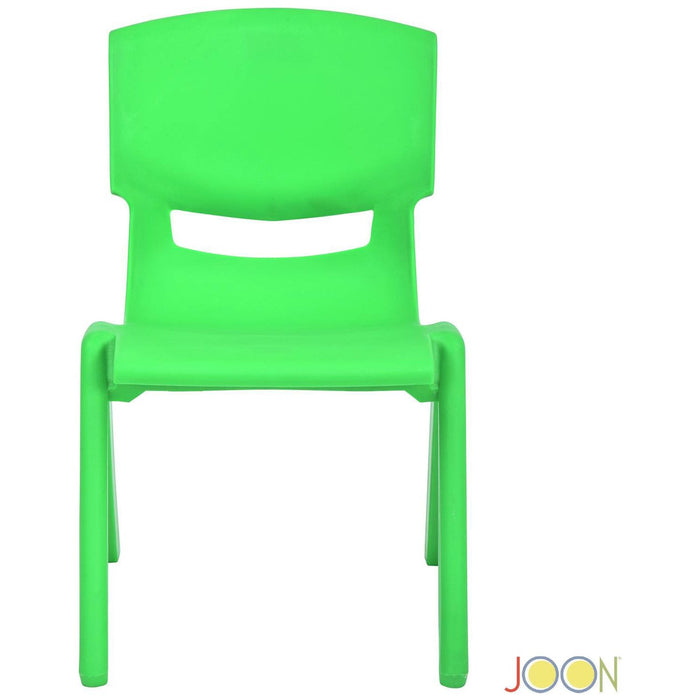 Shopbobbys Joon Stackable Plastic Kids Learning Chairs, Green, 20.5X12.75X11 Inches, 2-Pack (Pack Of 2)