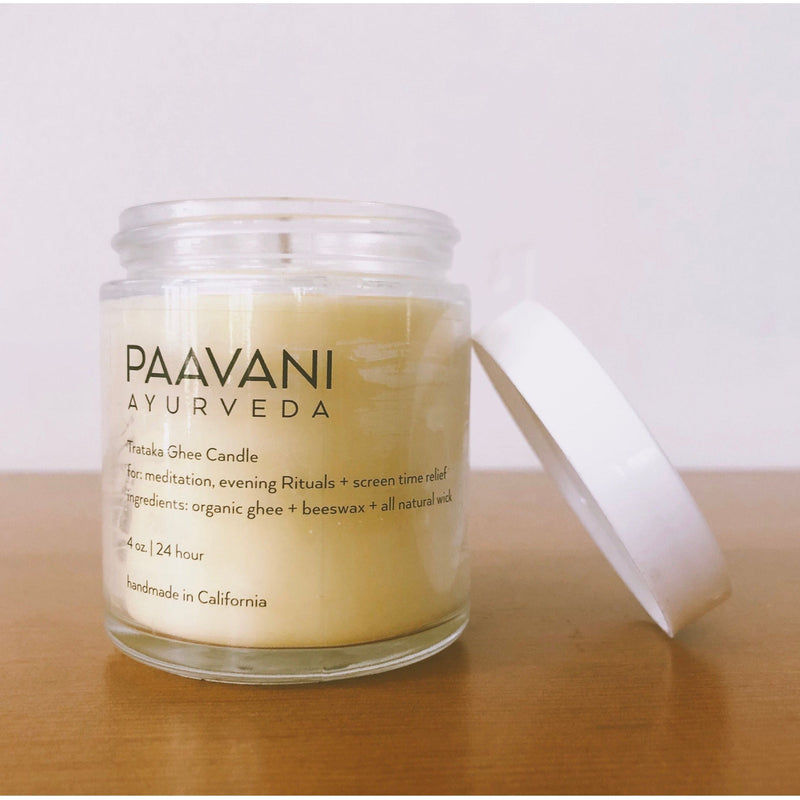 Paavani Ayurveda Trataka Ghee Candle | Ayurvedic Meditation Candle for Focus & Eye Health