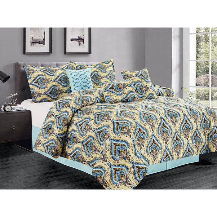 Shopbobbys Premius Naomi 7 Piece Oversized Comforter Set, Yellow