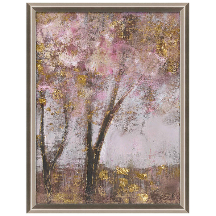 Shopbobbys Premius Pink Forest With Gold Foil Plating Wall Art, 13X17 Inches