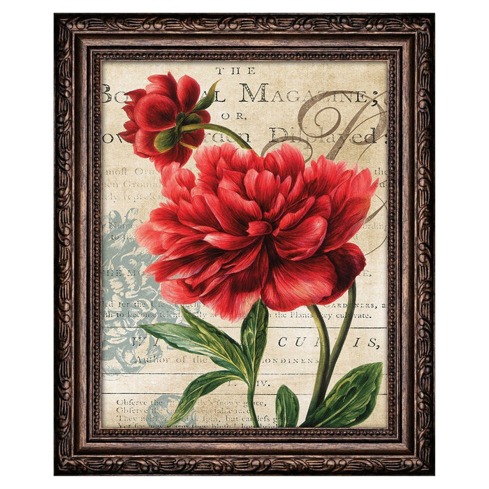 Shopbobbys Premius Floral Small Traditional Framed Wall Art, Red, 9X11 Inches