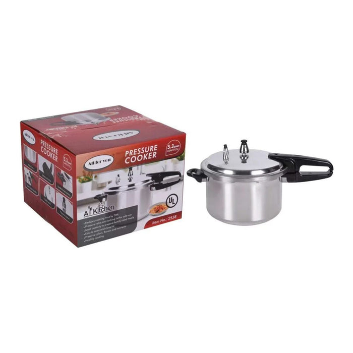 Shopbobbys Premius Polished Aluminum Pressure Cooker With Handle