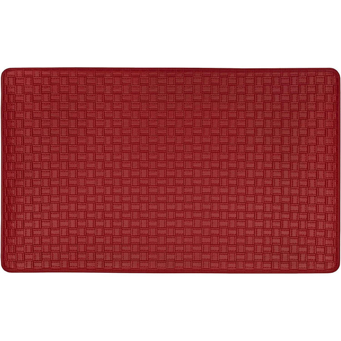 Achim Woven-Embossed Faux-Leather Anti-Fatigue Mat, Lava, 18x30 Inches