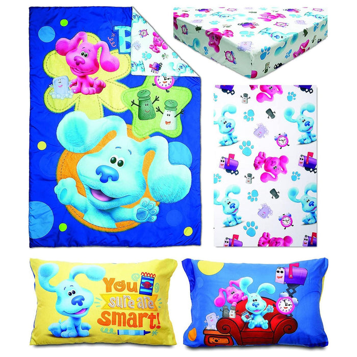 Shopbobbys Funhouse Blue'S Clues And You 4-Piece Reversible Comforter Set, Toddler Bed Size