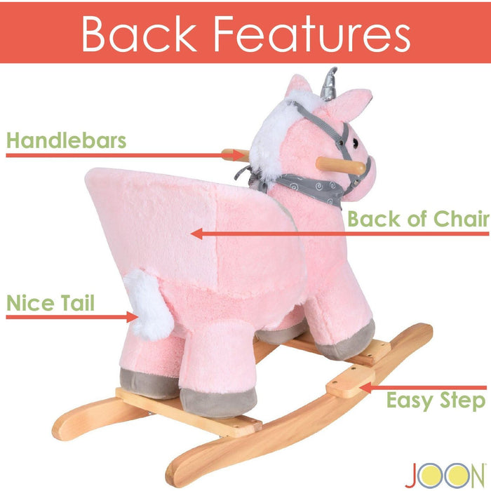 Shopbobbys Joon Luna Ride-On Rocking Horse Unicorn With Sound Effects, Pink-Grey