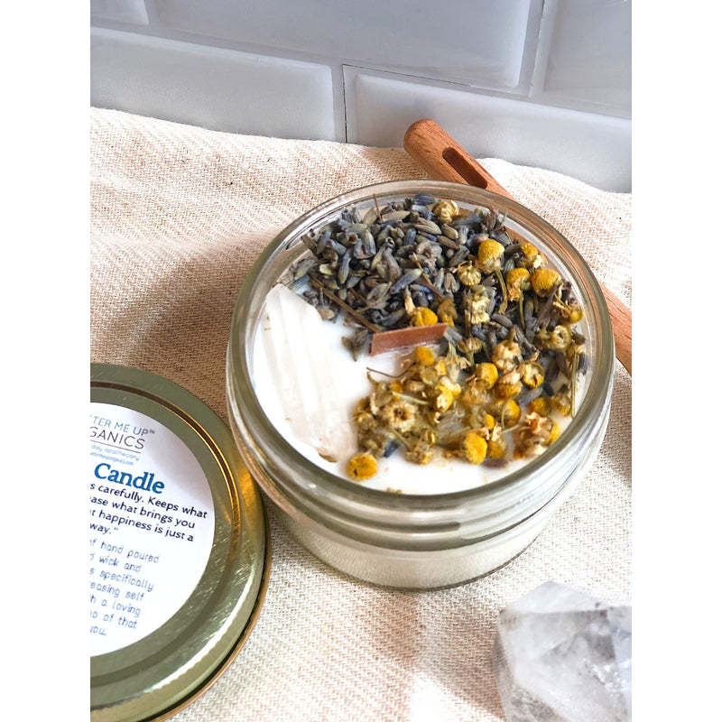 Butter Me Up Organics Peace Candle / Serenity Candle / Intention Candle / Ritual Candle / Crystal Candle / Pretty Candle / Organic Soy Wax Candle / Botanicals Metaphysical