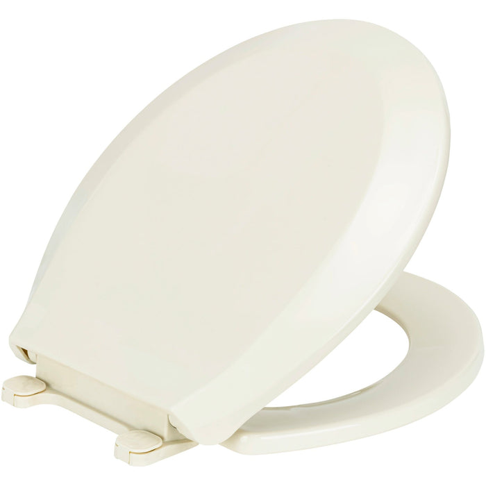 Shopbobbys Premius Slow Close Beveled Plastic Toilet Seat, Standard Round, 17 Inches