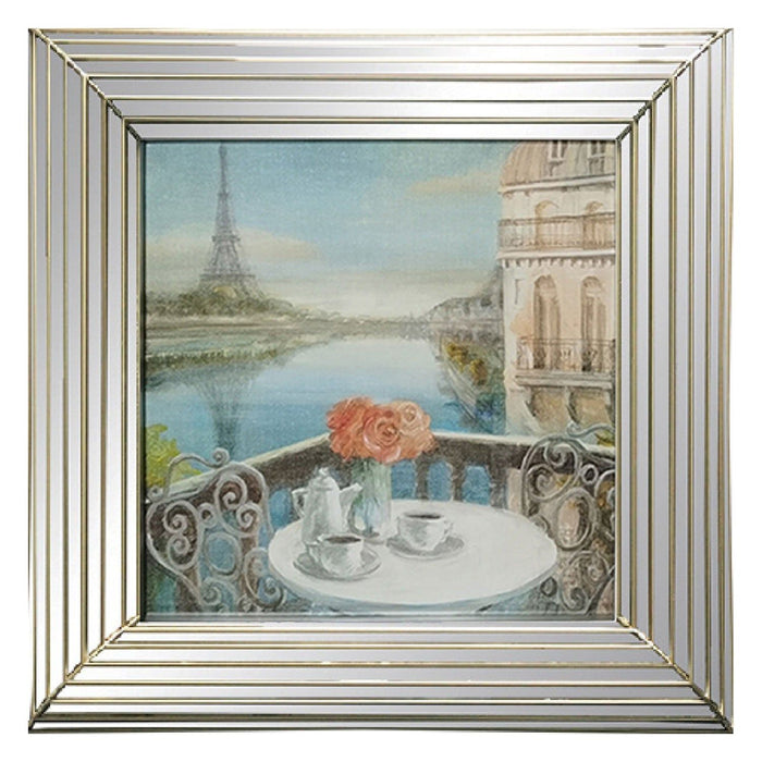 Shopbobbys Premius Multi-Layered Mirrored Frame Wall Art, Paris, 16X16 Inches