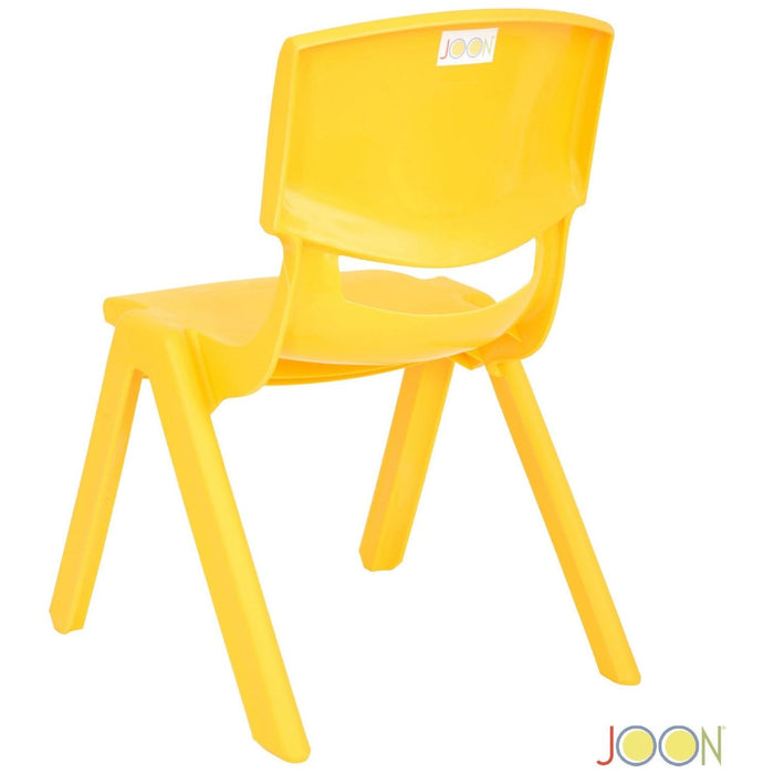 Shopbobbys Joon Stackable Plastic Kids Learning Chairs, Yellow, 20.5X12.75X11 Inches, 2-Pack (Pack Of 2)