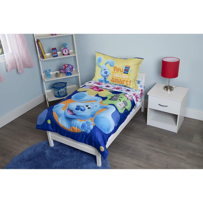 Shopbobbys Funhouse Blue'S Clues And You 4-Piece Reversible Comforter Set, Toddler Bed Size