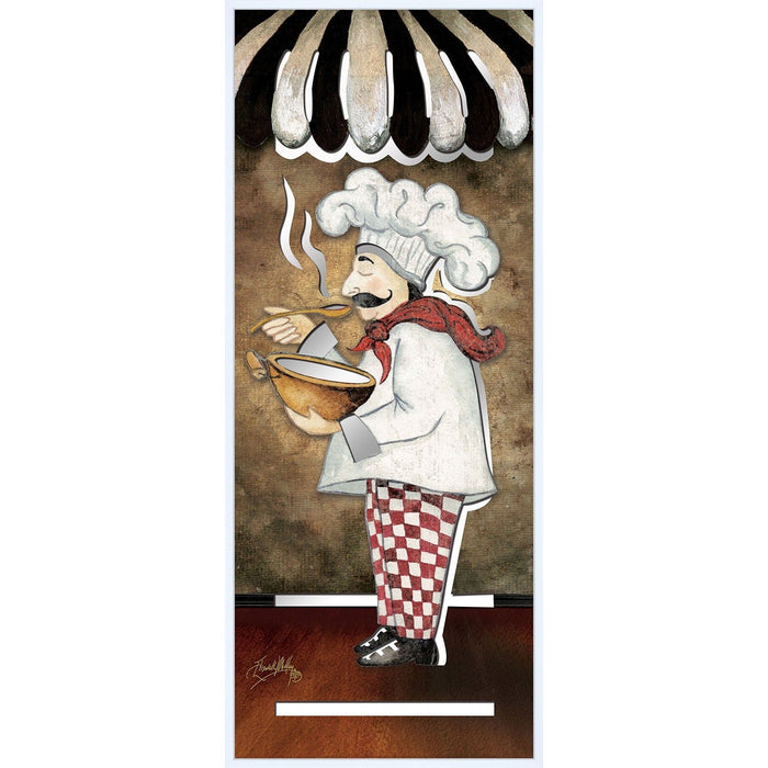 Shopbobbys Premius Prego Chef With Mirror Cut Outs Framed Wall Art, 8X20 Inches