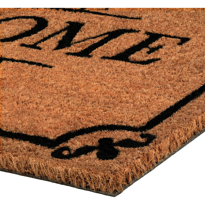 Achim Welcome Printed Coir Doormat, Brown-Black, 18x30 Inches