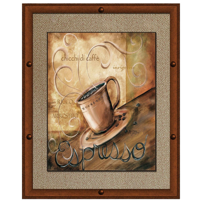 Shopbobbys Premius Espresso Framed Wall Art With Buttons, 11X13 Inches