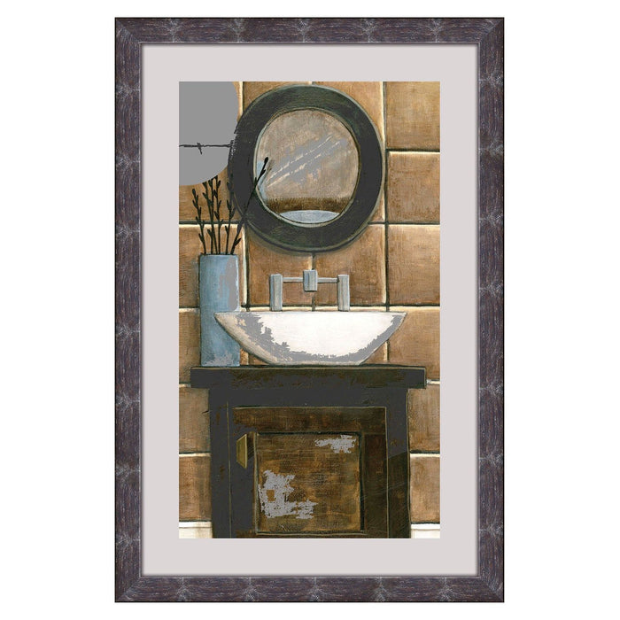 Shopbobbys Premius Floating Glass Bathroom Modern Sink Wall Art, Dark, 18X11.5 Inches