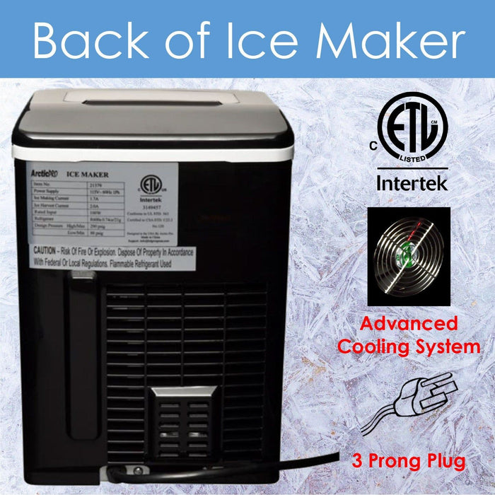 Shopbobbys Arctic-Pro Portable Digital Quick Ice Maker Machine, Black, Makes 2 Ice Sizes