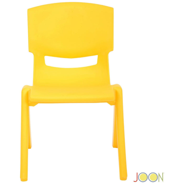 Shopbobbys Joon Stackable Plastic Kids Learning Chairs, Yellow, 20.5X12.75X11 Inches, 2-Pack (Pack Of 2)