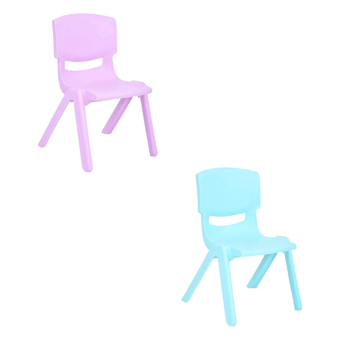 Shopbobbys Joon Stackable Plastic Kids Learning Chairs Set, Lilac-Baby Blue