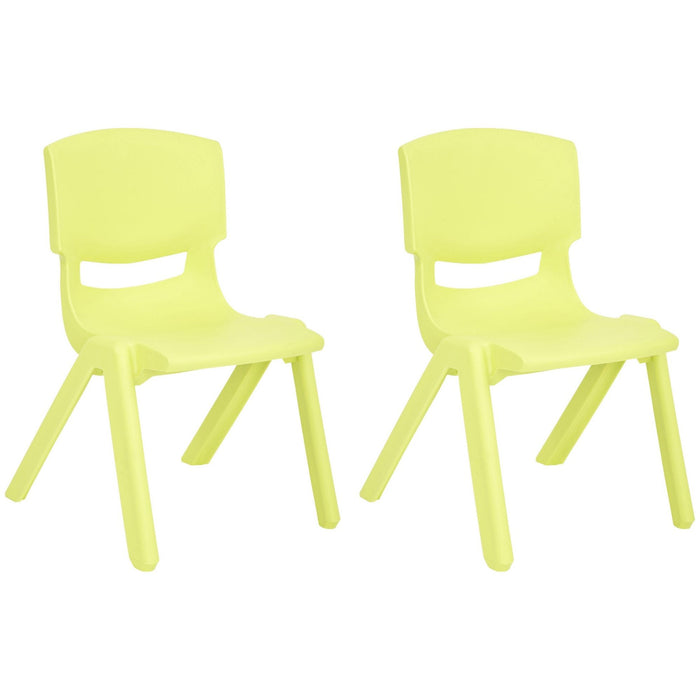 Shopbobbys Joon Stackable Plastic Kids Learning Chairs, Lime, 20.5X12.75X11 Inches, 2-Pack (Pack Of 2)