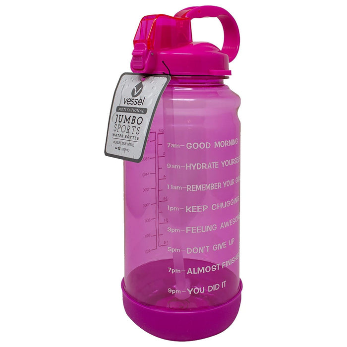 Shopbobbys Premius Motivational Sport Water Bottle With Straw Top,  64 Ounces