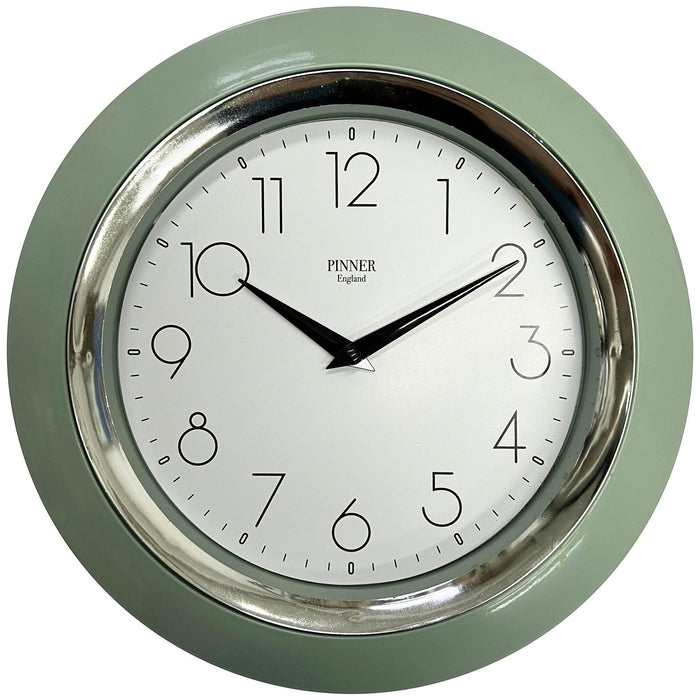 Shopbobbys Premius Two-Tone Round Layered Analog Wall Clock, Green, 10 Inches