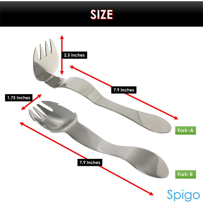 Shopbobbys Spigo 2-Piece Multi-Purpose Pulled Meat Shredder Fork Set, Silver, 7.9 Inches