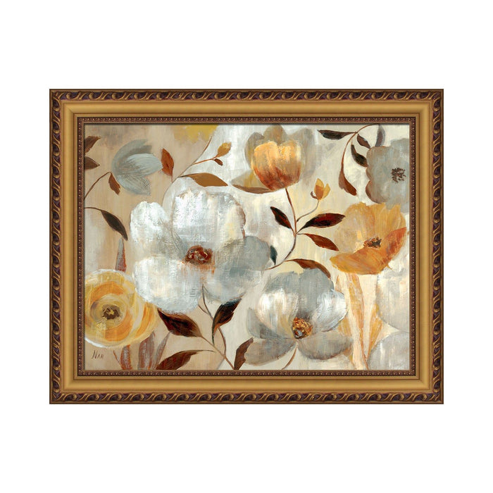 Shopbobbys Premius August�S Garden Framed Wall Art, White-Yellow, 33X33 Inches