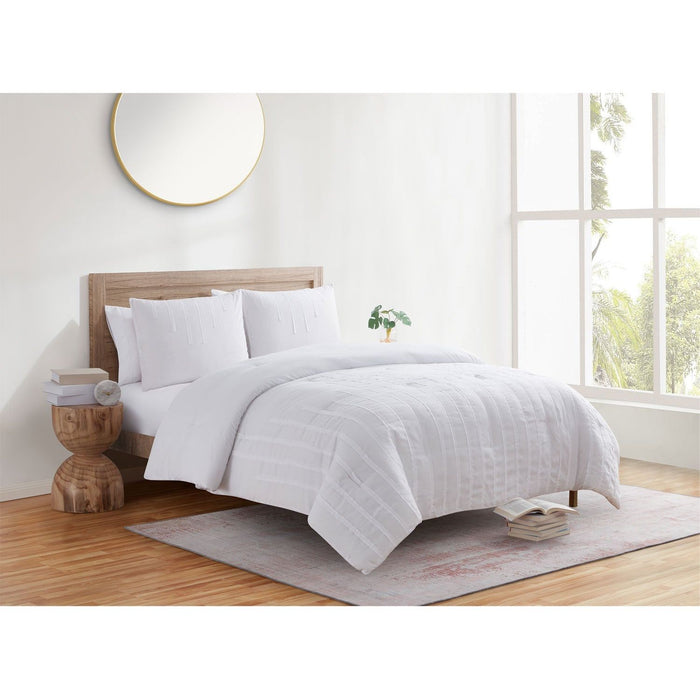 Shopbobbys Jade + Oake Ridney Textured Stripe Soft Microfiber Comforter Set