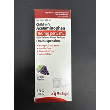 Childrens Acetaminophen Children's Acetaminophen Oral Suspension (Grape Flavor - 4 fl oz) Health Care