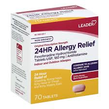 Leader Leader™ 24 Hour Allergy Relief – 180 mg (70 Tablets) Health Care