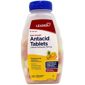 Leader Leader® Extra Strength Antacid – Tropical Fruit (750 mg) Health Care