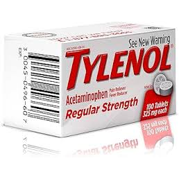 Tylenol Acetaminophen 325 mg – Regular Strength Pain Reliever & Fever Reducer (50 Tablets) Health Care