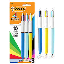 BiC BIC® 4-Color Retractable Ballpoint Pen – 6 Pack (Medium/Fine Point) Pens