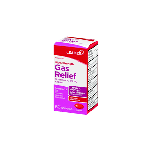 Leader Leader™ Ultra Strength Gas Relief – 250 mg Simethicone (60 Softgels) Health Care