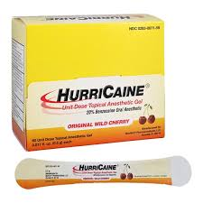 hurricaine HurriCaine® 20% Benzocaine Topical Anesthetic – 60 Unit Dose Swabs (Wild Cherry) Health Care