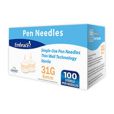 pen needles Embrace® Pen Needles – 31G x 6mm (100 Count) Medical Needles & Syringes White Smoke