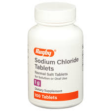 Rugby Rugby® Sodium Chloride 1g (Normal Salt) – 100 Tablets Salt & Pepper Shakers White Smoke