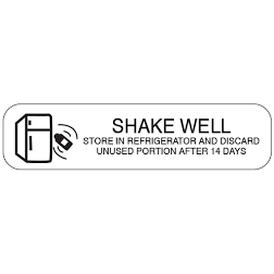 lebel Storage & Handling Instructions: Refrigerate, Shake Well, 14-Day Limit Accessories