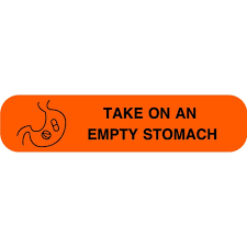 label Pharmacy Auxiliary Label – "Take on Empty Stomach" (LL Series) Health Care
