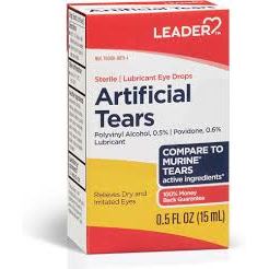 Leader Leader™ Lubricant Eye Drops – 0.5% Carboxymethylcellulose Sodium (2 x 15 mL) Vision Care