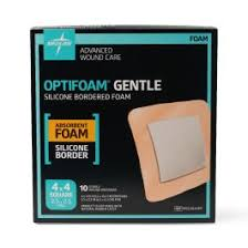 optifoam Optifoam® Gentle DS Silicone Foam Dressing – 4" x 4" (10 Count) First Aid