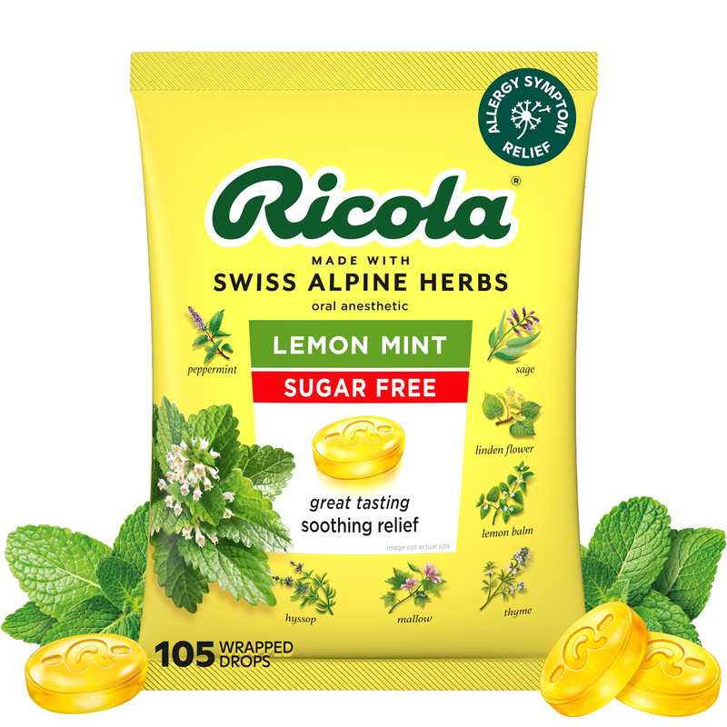 Ricola Ricola® Original & Sugar-Free Lemon Mint Lozenge, 2 x 12 EA Clipstrip Medicine & Drugs White Smoke