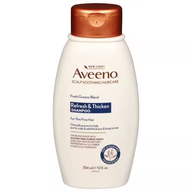 Aveeno Aveeno® Refresh & Thicken Fresh Greens Blend Shampoo, 12 oz Shampoo & Conditioner Antique White